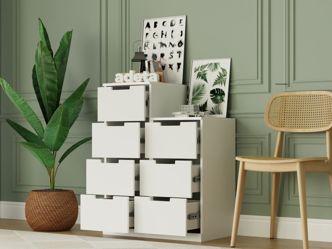 Комод Нордли 41 white ИКЕА (IKEA) изображение товара