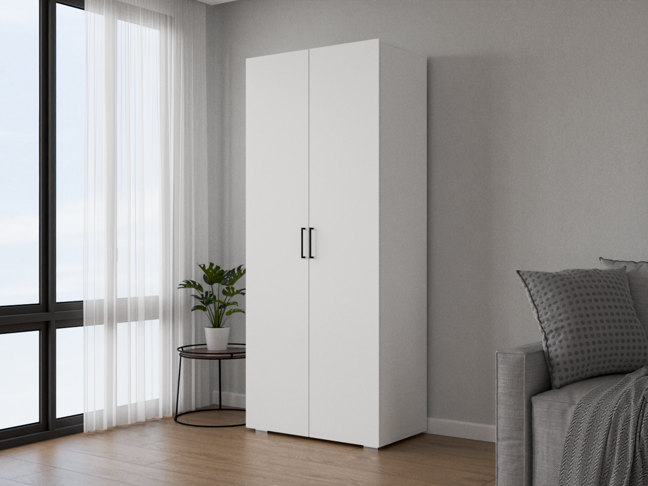 Распашной шкаф Хемнэс 1 white ИКЕА (IKEA) изображение товара